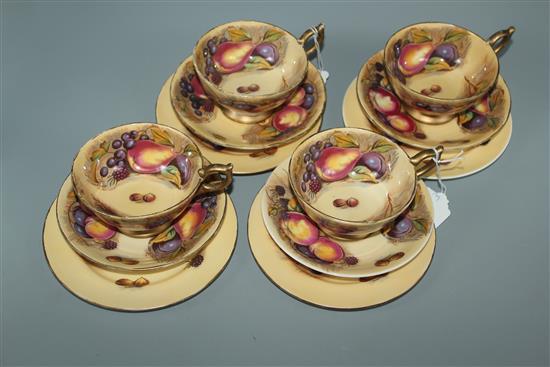 Set of 4 Aynsley cups and saucer trios